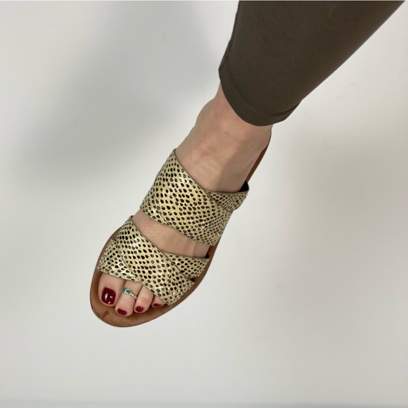 Diane Von Furstenburg Polka Dot Cross Strap Slides Black Cream Size 8.5 - Picture 5 of 11